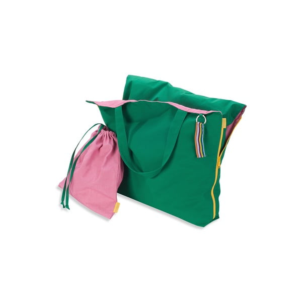 Przenośny leżak + torba Hhooboz 150x62 cm, zielony