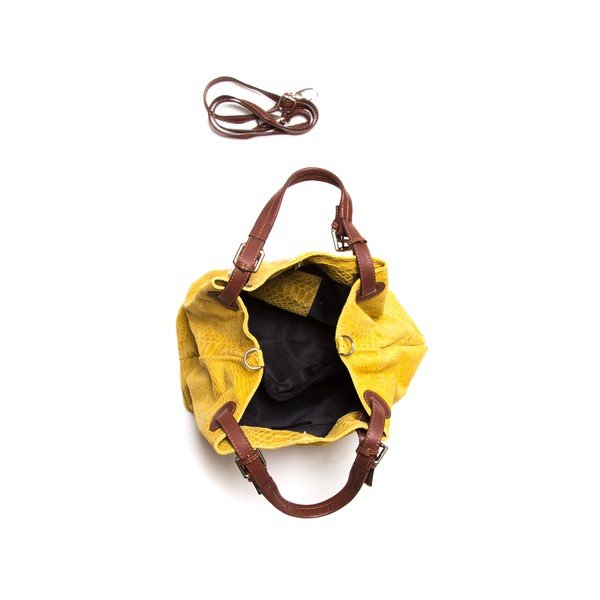 Torebka skórzana Python Giallo-image-3