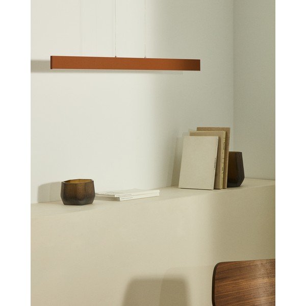 Lampa wisząca LED w kolorze terakoty z metalowym kloszem Boadella – Kave Home-image-1