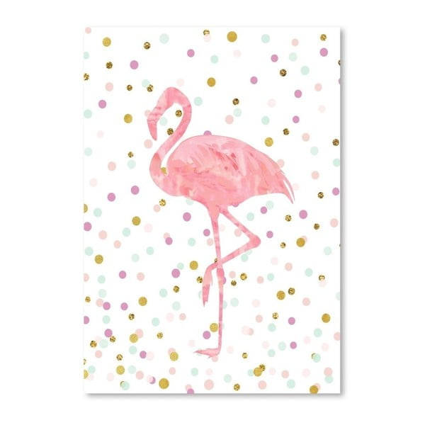 Plakat Americanflat Flamingo on Confetti, 30x42 cm