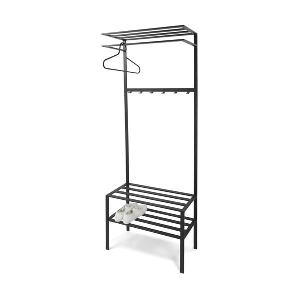 Czarny metalowy zestaw do przedpokoju 70x178x29 cm Ivar – Spinder Design-image-2