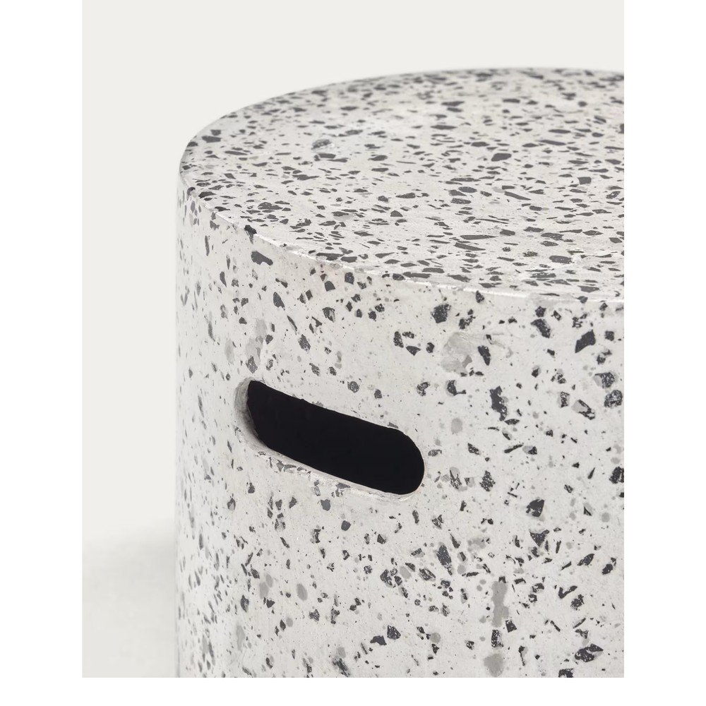 Biały betonowy stolik Kave Home Jenell, ⌀ 35 cm (zdjęcie 3)