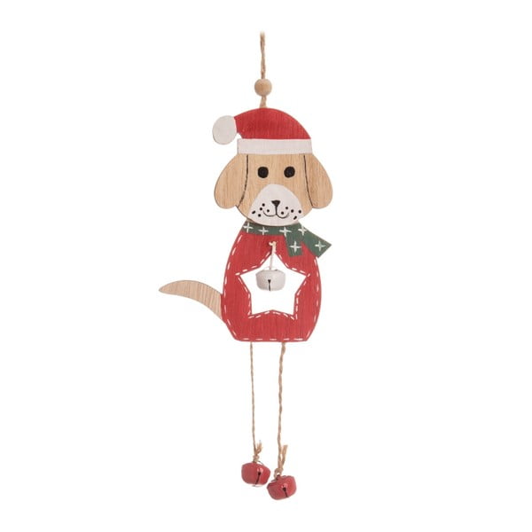 Drewniany dekoracyjny piesek wiszący Christmas Dog