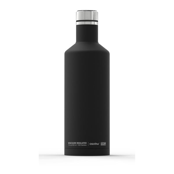 Czarna butelka termiczna Asobu Times Square Travel Bottle, 440 ml
