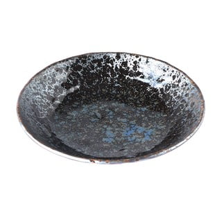 Czarno-szary głęboki talerz ceramiczny MIJ Pearl, ø 24 cm