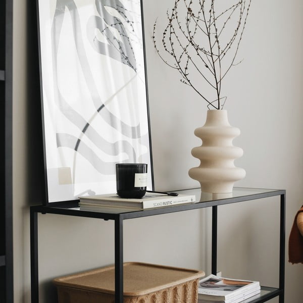 Czarny szklany regał 100x85 cm Camiko – Neostill-image-2