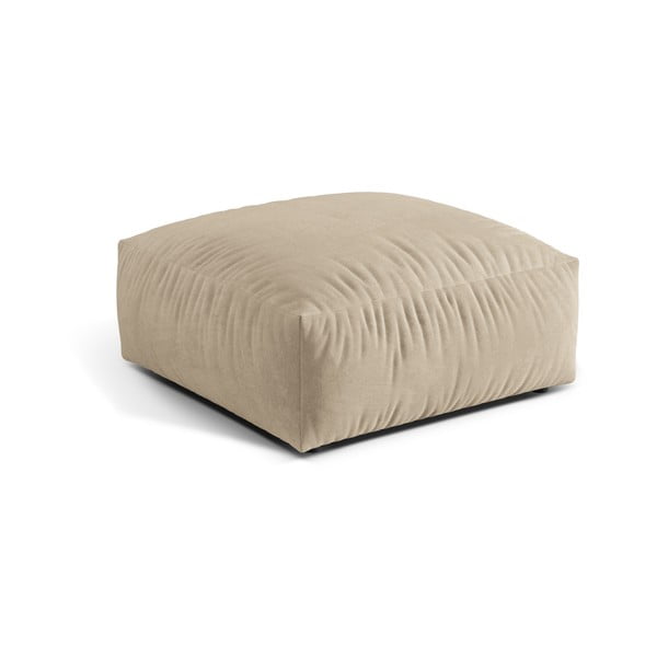 Beżowy aksamitny podnóżek modułowy Martina – Micadoni -image-1