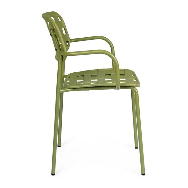 Zielone metalowe krzesła ogrodowe zestaw 4 szt. Clover   – Bizzotto-image-2