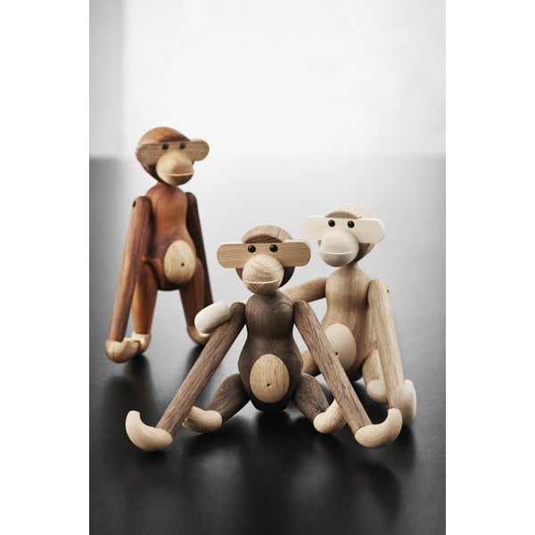 Figurka z litego drewna dębowego Kay Bojesen Denmark Monkey-image-4