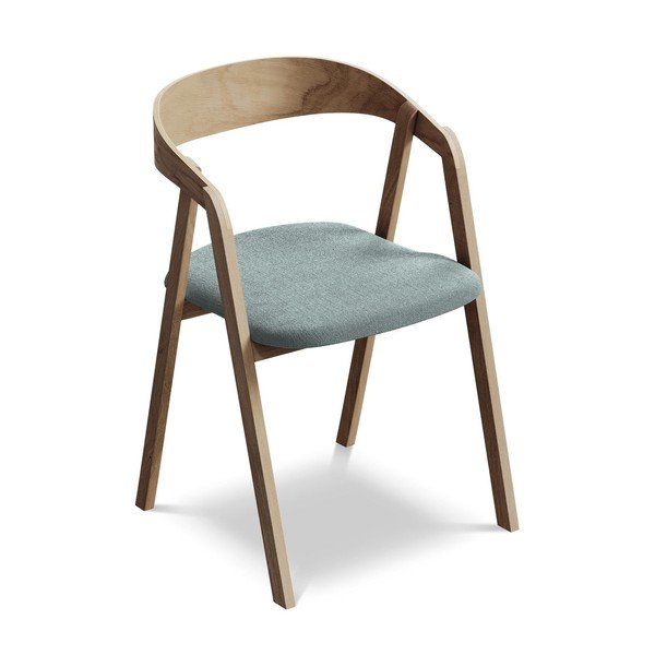 Niebieski fotel jadalniany z litego drewna Erika – Makamii