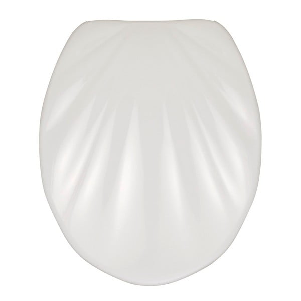 Biała deska sedesowa wolnoopadająca Wenko Premium Sea Shell, 45,5x38 cm