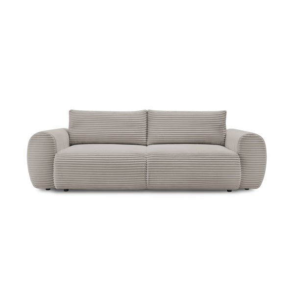 Jasnoszarobeżowa sztruksowa rozkładana sofa 257 cm Lucien – Bobochic Paris