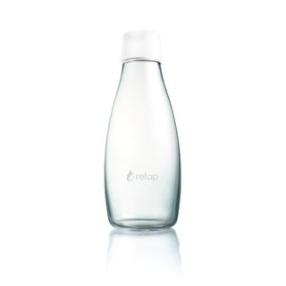 Biała szklana butelka ReTap, 500 ml