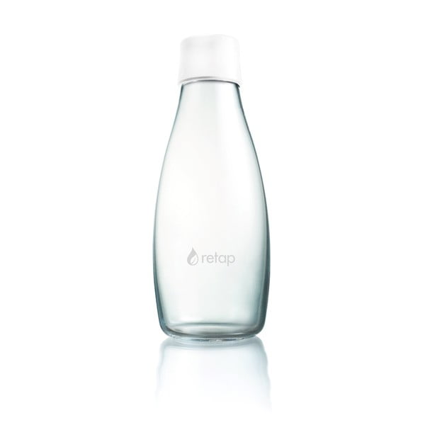 Biała szklana butelka ReTap, 500 ml