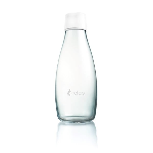Biała szklana butelka ReTap, 500 ml