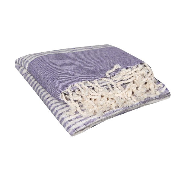 Fioletowy ręcznik hammam Yummy Purple, 90x190 cm