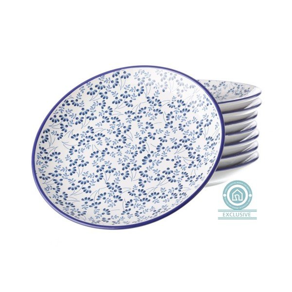 Niebiesko-biały talerz Unimasa Meadow-image-1