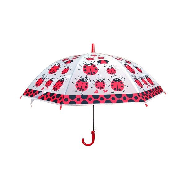 Dziecięcy przezroczysty parasol z czerwonymi detalami Birdcage Ladybird, ⌀ 82 cm-image-1