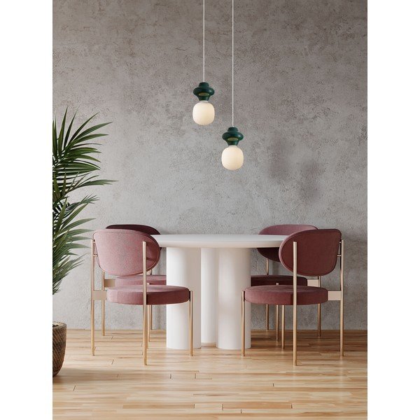 Biała/morska lampa wisząca ceramiczna ze szklanym kloszem ø 18 cm Clio – Nova Luce-image-4