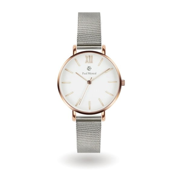 Damski zegarek z paskiem w srebrnym kolorze ze stali nierdzewnej Paul McNeal Timeless