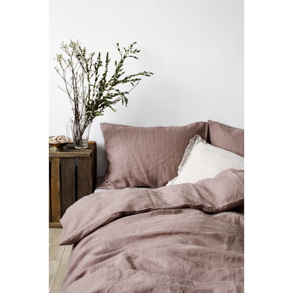 Ciemnoróżowa lniana poszwa na kołdrę Linen Tales, 200x220 cm-image-3