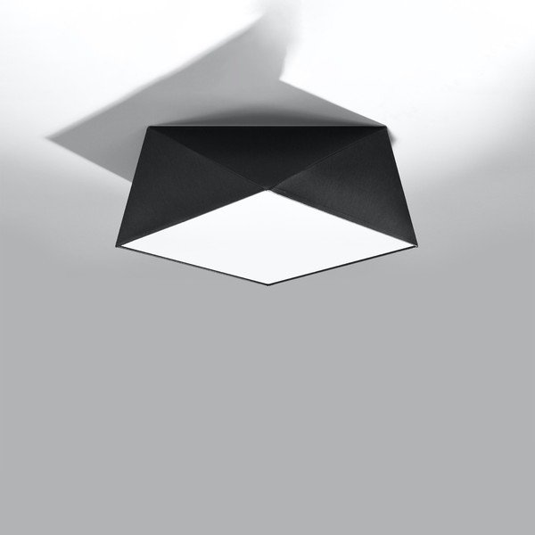 Czarna lampa sufitowa 35x35 cm Koma – Sollux-image-2