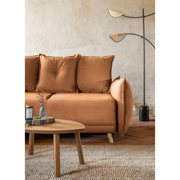 Ceglasty sztruksowy rozkładany narożnik (lewostronny) Lazy Lukka – Miuform-image-4