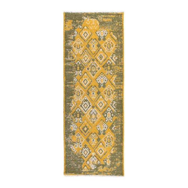 Żółto-zielony dywan dwustronny Halimod Maleah, 77x200 cm