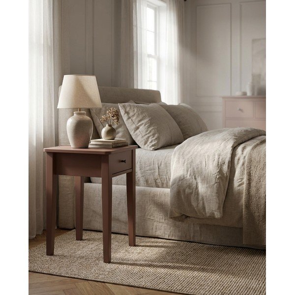 Szafka nocna z matowym wykończeniem w kolorze terakoty Bart – Marckeric-image-1