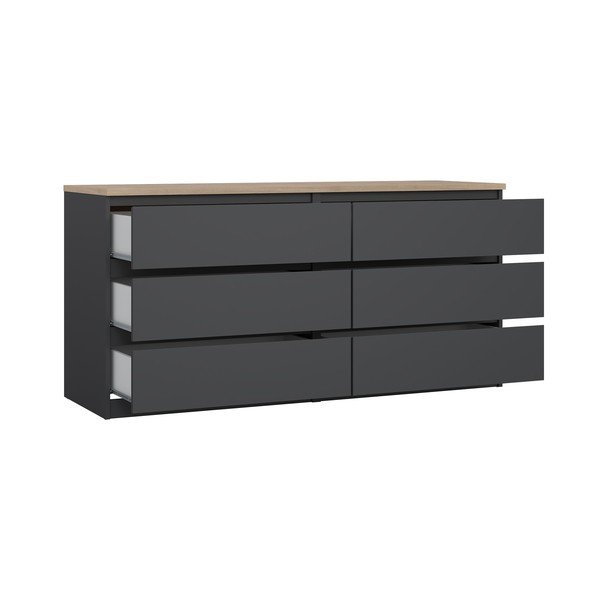Ciemnoszara komoda 154x76x50 cm Naia – Tvilum-image-3