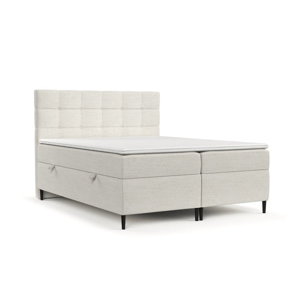 Kremowe łóżko boxspring ze schowkiem 160x200 cm Urbaneo – Maison de Rêve