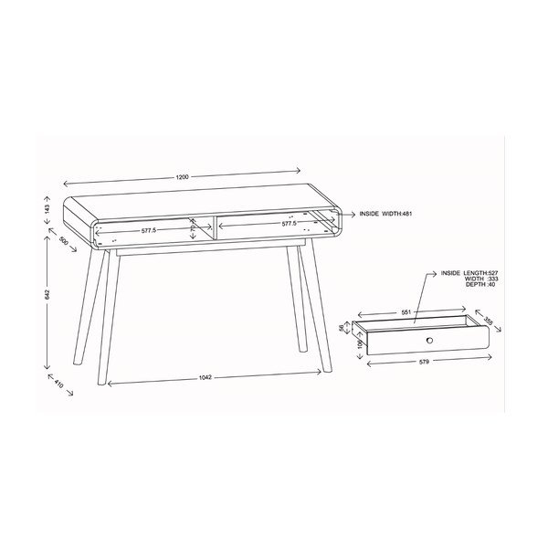 Biurko 50x120 cm Cassie – Støraa-image-1