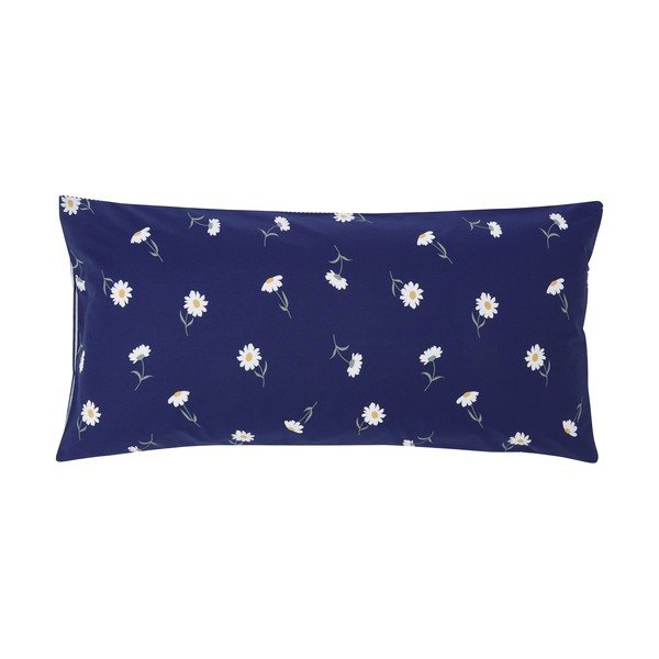 Zestaw 2 niebieska poszewek dekoracyjnych na poduszkę z bawełny ranforce Westwing Collection Daisies, 40x80 cm-image-2