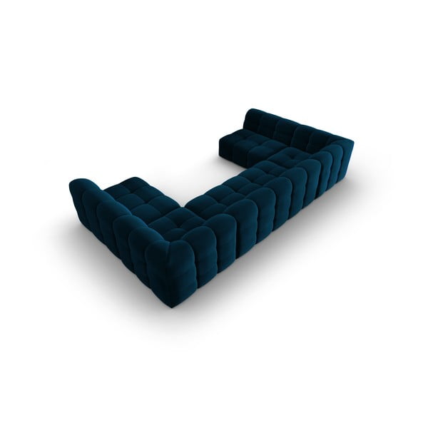 Ciemnoniebieski aksamitny narożnik (w kształcie litery "U") Kendal – Micadoni Home-image-4