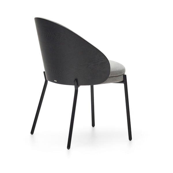 Czarny/szary tapicerowany fotel jadalniany Eamy – Kave Home-image-4
