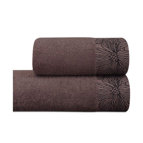 Brązowy bawełniany ręcznik frotte 50x100 cm Valencia – My House-image-2