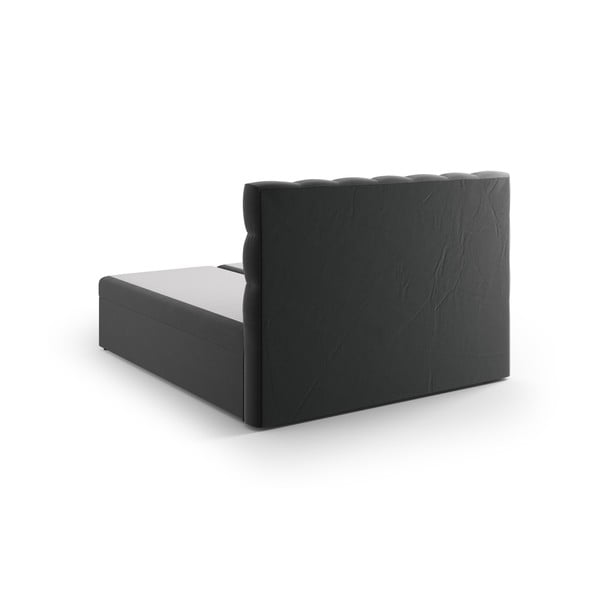Antracytowe łóżko boxspring ze schowkiem 160x200 cm Bali – Cosmopolitan Design-image-3