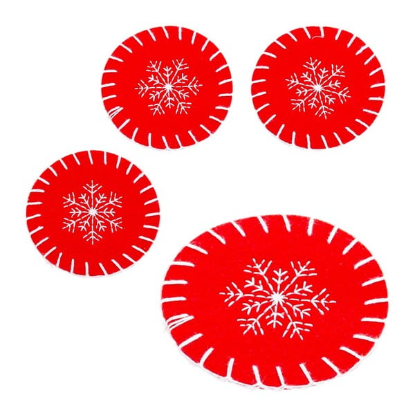 Czerwone podkładki ze świątecznym motywem zestaw 4 szt. – Casa Selección-image-1