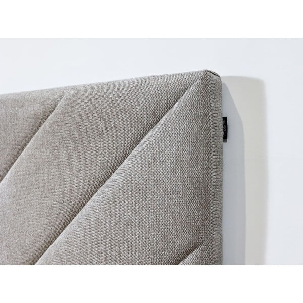 Beżowe tapicerowane łóżko dwuosobowe ze stelażem 160x200 cm Romane – Bobochic Paris-image-3