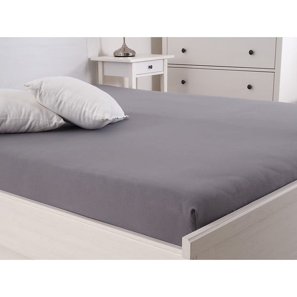 Ciemnoszare prześcieradło z gumką 180x200 cm – B.E.S.-image-1