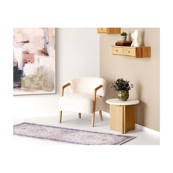 Półka z litego drewna dębowego w jasnym naturalnym kolorze 80 cm Luzern – House Nordic-image-2