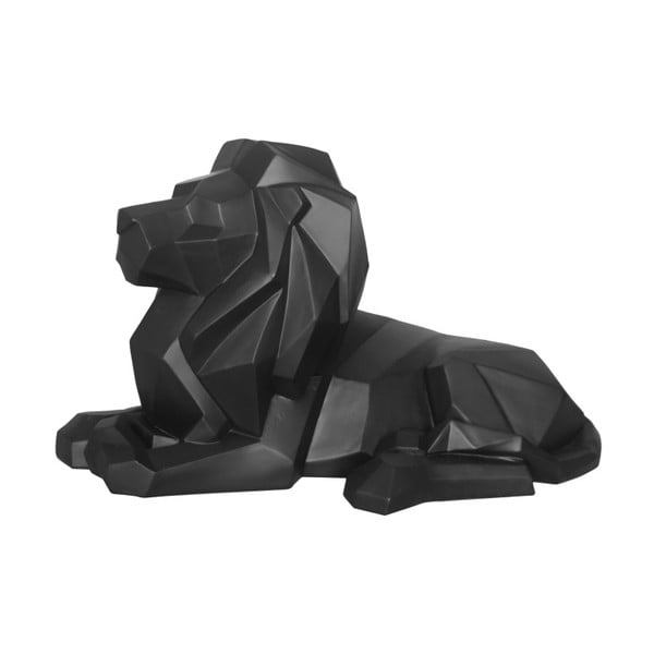 Matowa czarna figurka w kształcie lwa PT LIVING Origami Lion