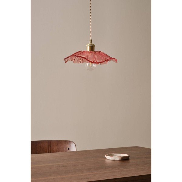 Czerwona/w kolorze złota szklana lampa wisząca ø 30 cm Nugget – Jotex-image-2