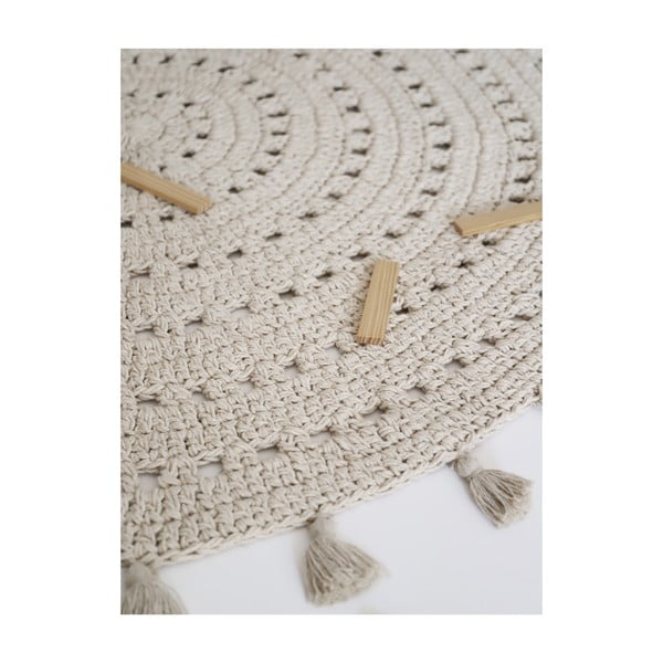 Kremowy dywan dziecięcy ø 120 cm Nila Ecru – Nattiot-image-2