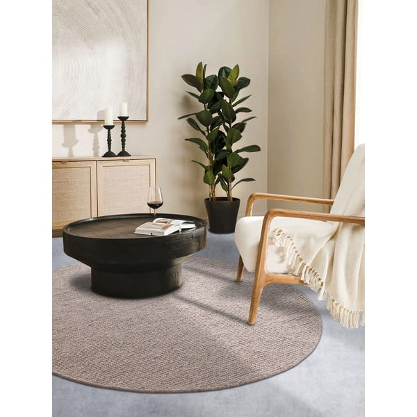 Jasnobrązowy wełniany okrągły dywan tkany ręcznie ø 160 cm Francois – Villeroy&Boch-image-1