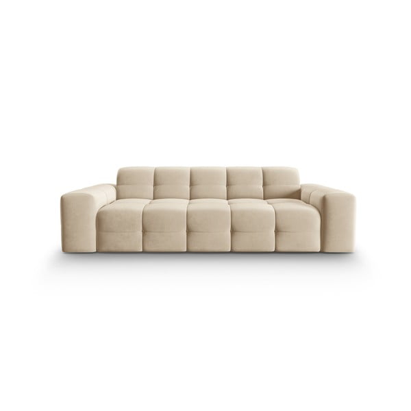 Beżowa aksamitna sofa 222 cm Kendal – Micadoni Home