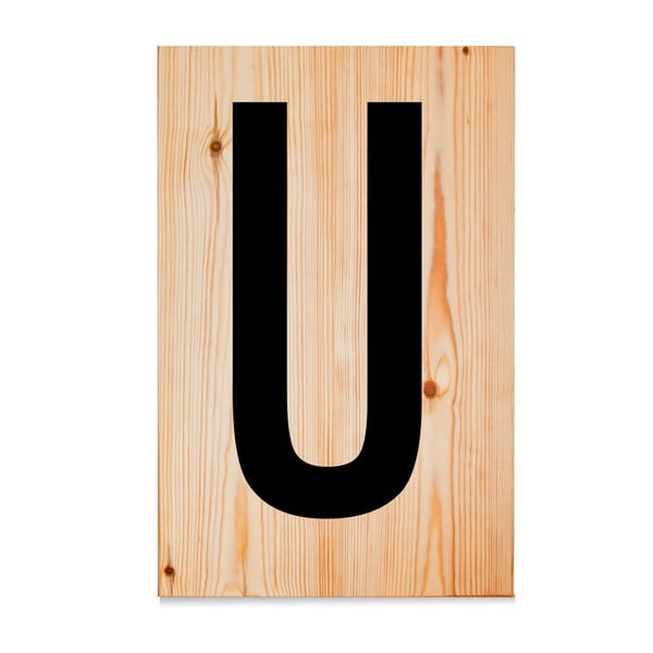 Drewniana tabliczka Letters U