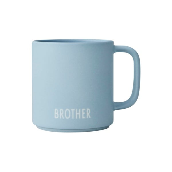 Niebieski porcelanowy kubek 175 ml Brother – Design Letters