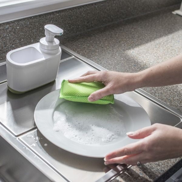 Biało-zielony dozownik do mydła Addis-image-1