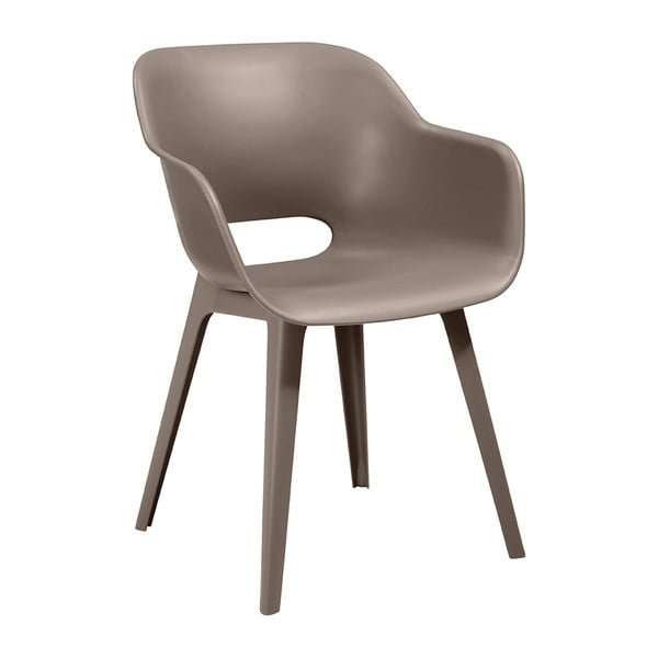 Jasnobrązowe plastikowe krzesła ogrodowe zestaw 2 szt. Akola – Keter